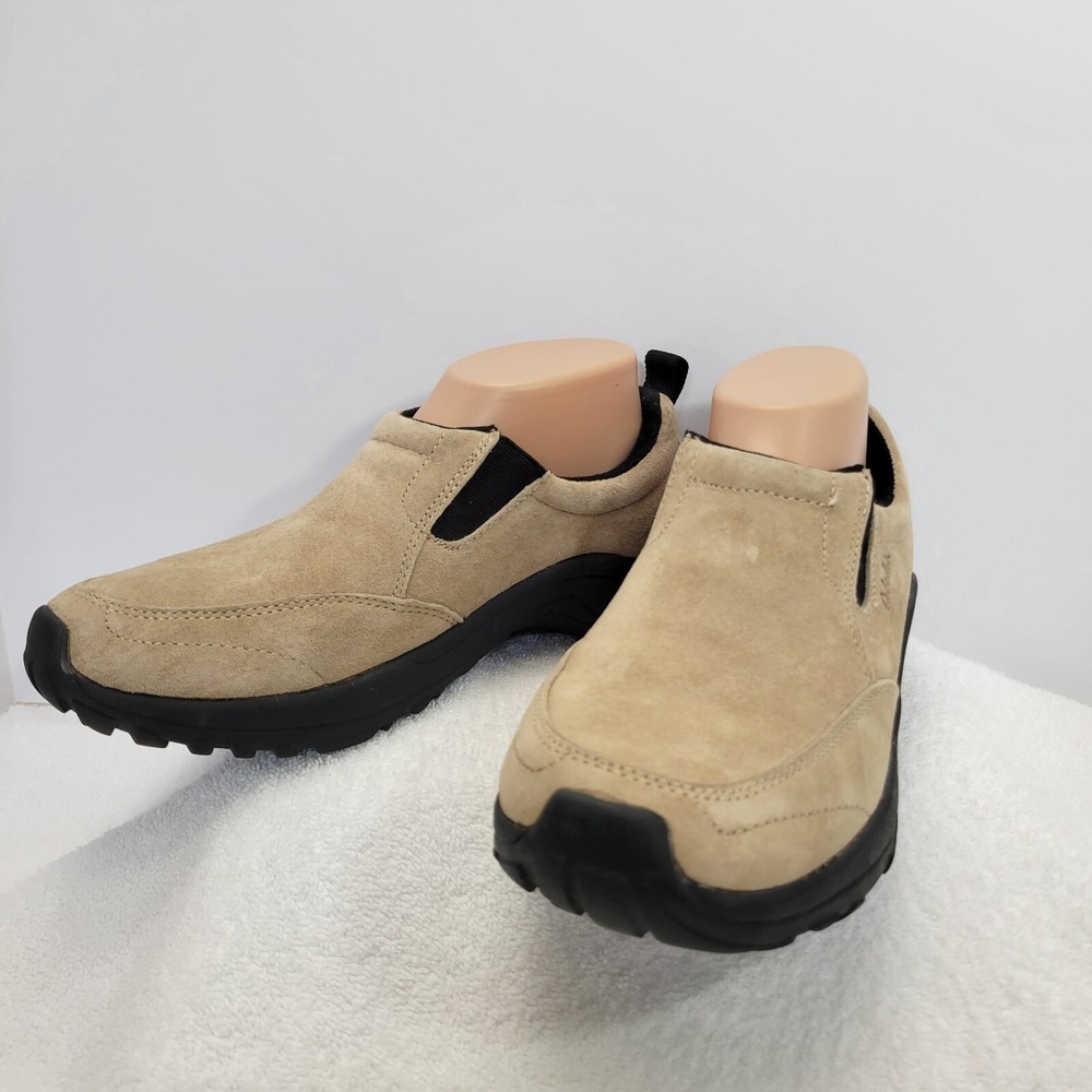 Cabelas Moc Loafer Tan Casual Slip On Suede Womens Size 8M Shoes